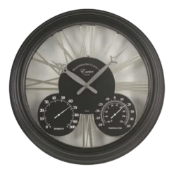 Buitenklok Exeter - 3in1 - 38cm - Zwart