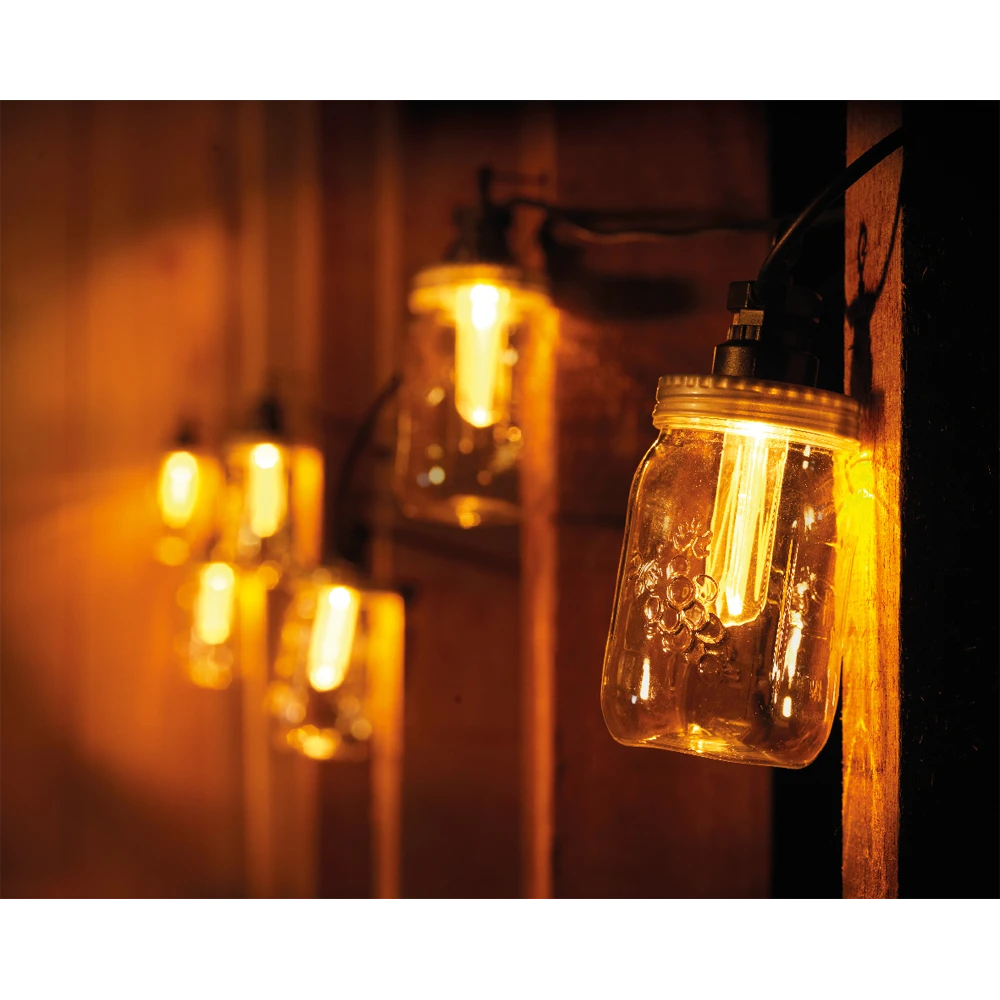 Lumineo Feestverlichting Lichtsnoer Weckpotjes - 950cm - 20 LEDS - Klassiek Warm - Afbeelding 3