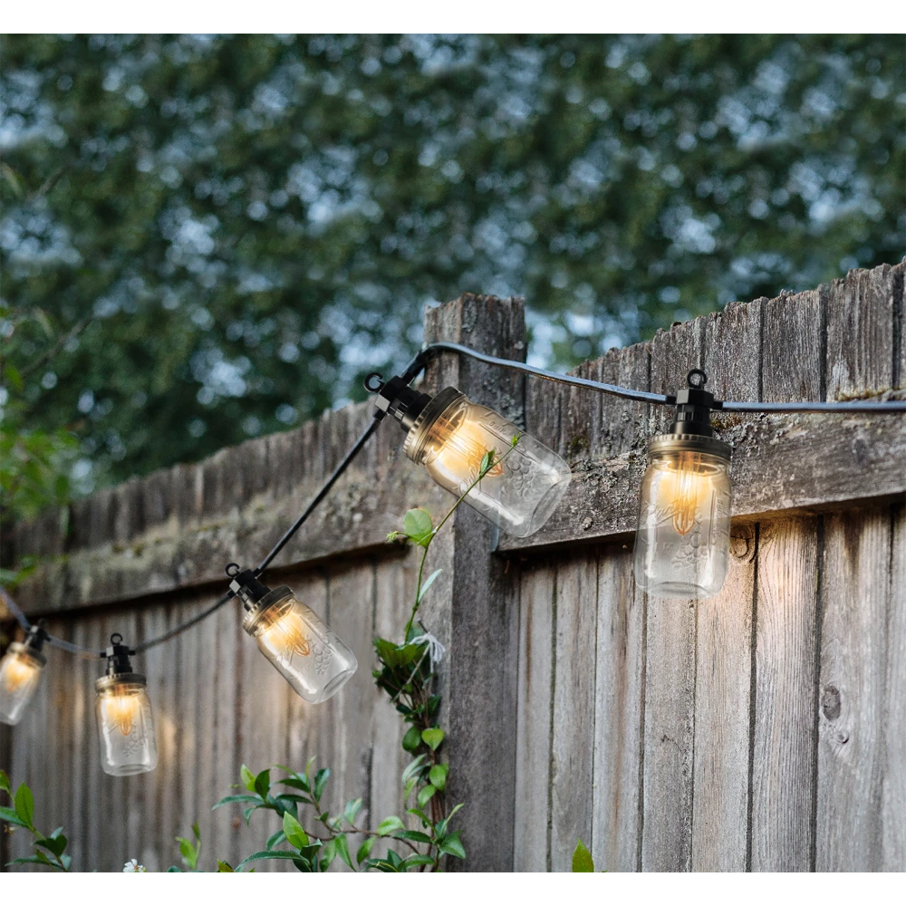 Lumineo Feestverlichting Lichtsnoer Weckpotjes - 950cm - 20 LEDS - Klassiek Warm - Afbeelding 4