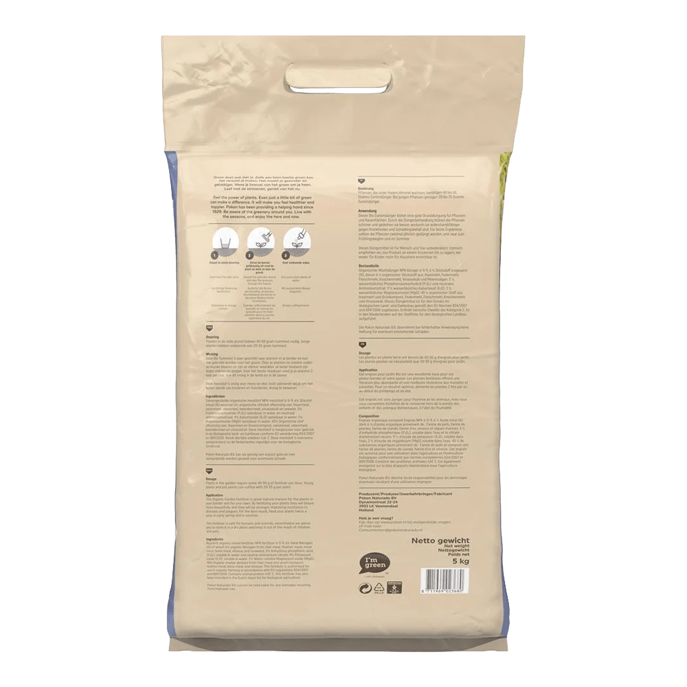 Pokon Bio Tuinmest 5kg - Tuinplanten Voeding, Gazonmeststof - Afbeelding 2