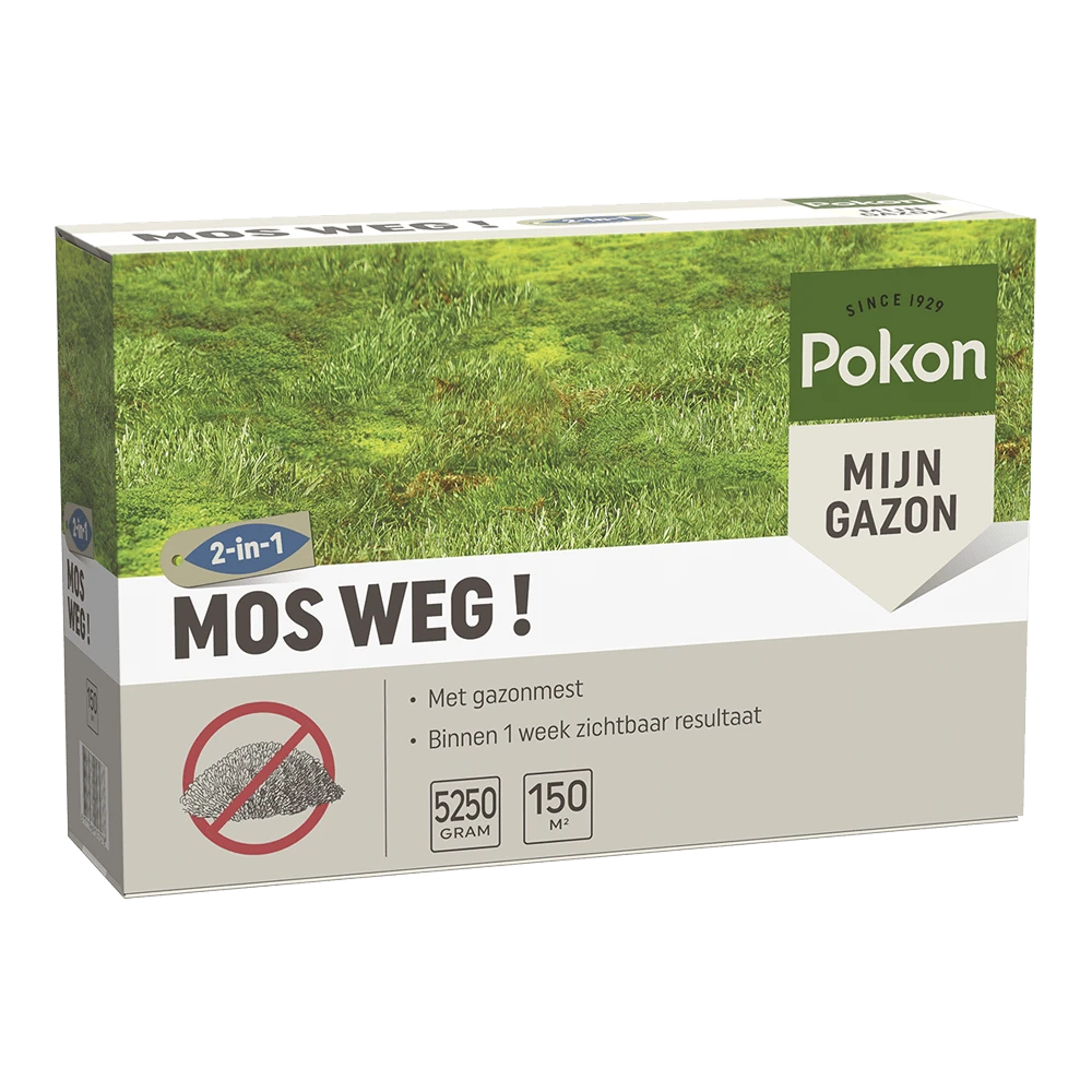 Pokon Mos Weg! 5,25kg Voor 150mu00b2 - Onkruid En Aanslag