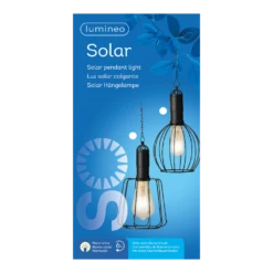 Lumineo Solar Hanglamp - LED - D13 X H22cm - Zwart - Assorti