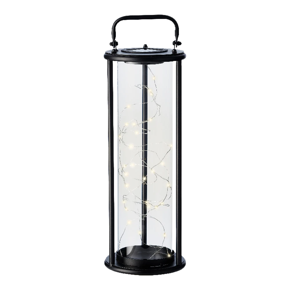 Lumineo Solar Lantaarn - LED - D15 X H42cm - Zwart - Afbeelding 5