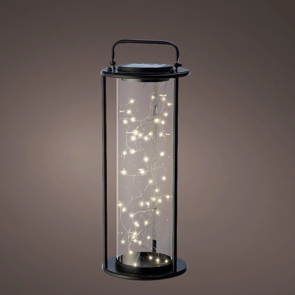 Lumineo Solar Lantaarn - LED - D20 X H49cm - Zwart - Afbeelding 2