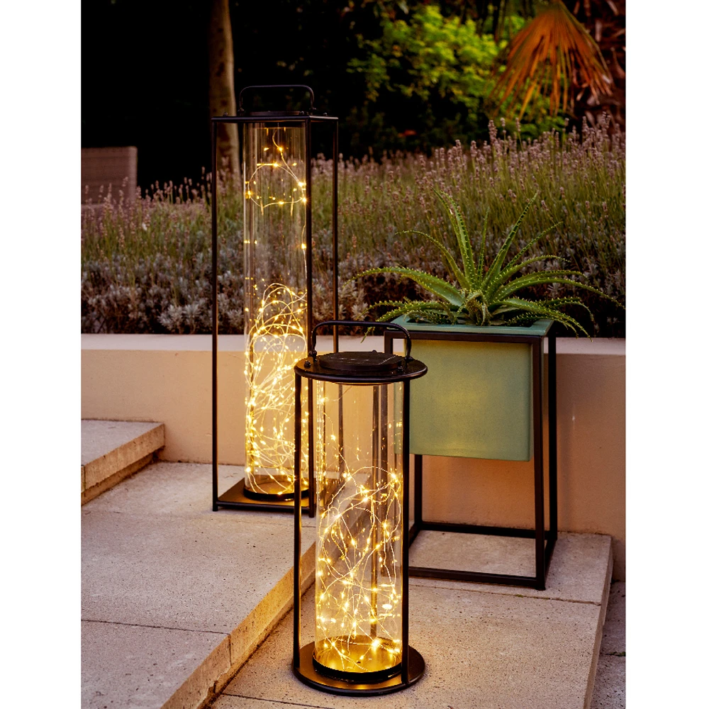 Lumineo Solar Lantaarn - LED - D20 X H49cm - Zwart - Afbeelding 3